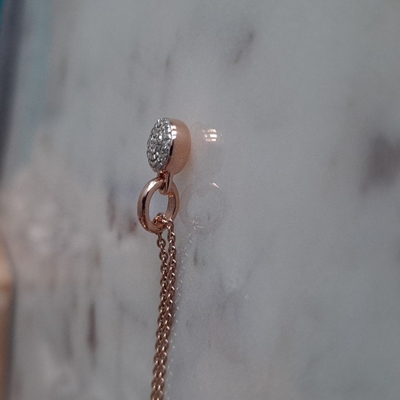 Monica Vinader Fiji Button Diamond Necklace, rose gold - Picture 5 of 10